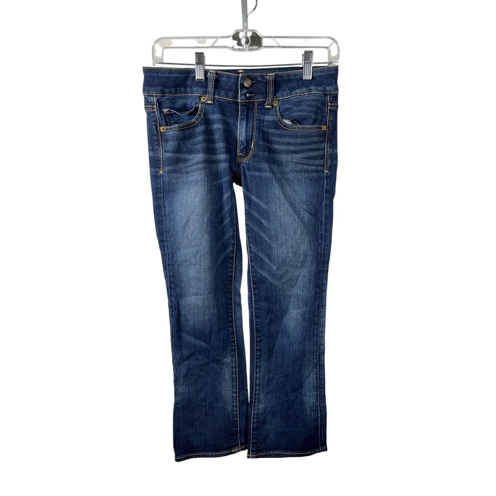 American Eagle Outfitters Artist Crop Jeans Dark Wash Super Stretch Womens 4